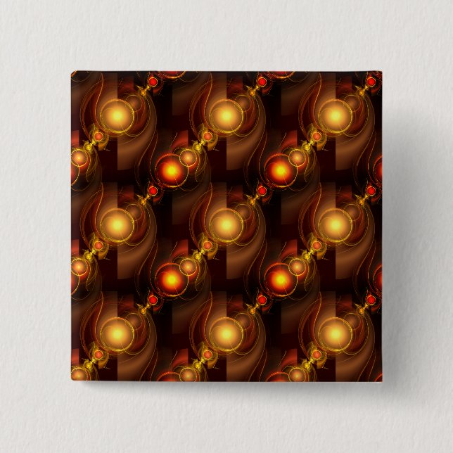 Gold Modern Boho Elegant Abstract Art Pattern #501 15 Cm Square Badge (Front)
