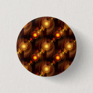 Gold Modern Boho Elegant Abstract Art Pattern #501 3 Cm Round Badge