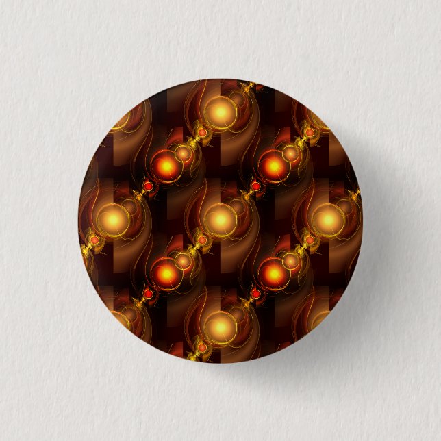 Gold Modern Boho Elegant Abstract Art Pattern #501 3 Cm Round Badge (Front)