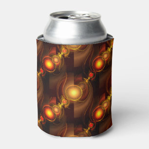Gold Modern Boho Elegant Abstract Art Pattern #501 Can Cooler