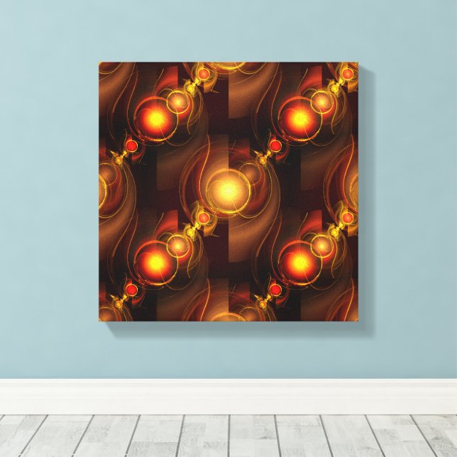 Gold Modern Boho Elegant Abstract Art Pattern #501 Canvas Print (Insitu(Wood Floor))