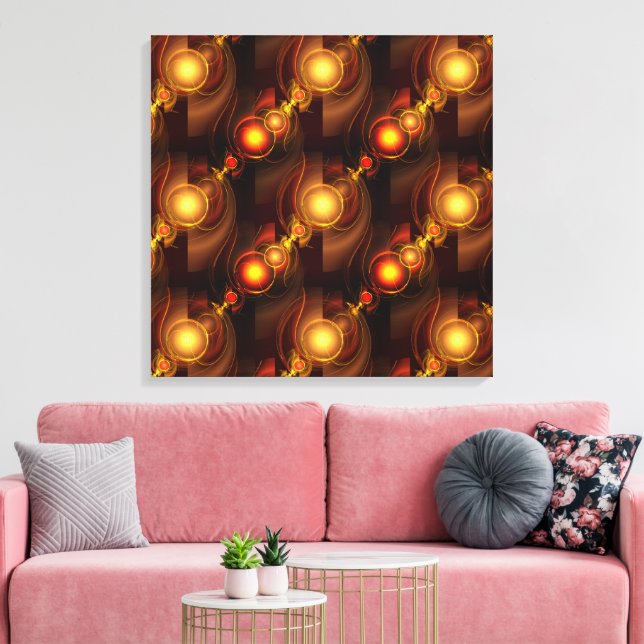Gold Modern Boho Elegant Abstract Art Pattern #501 Canvas Print (Insitu(LivingRoom))