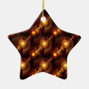 Gold Modern Boho Elegant Abstract Art Pattern #501 Ceramic Tree Decoration