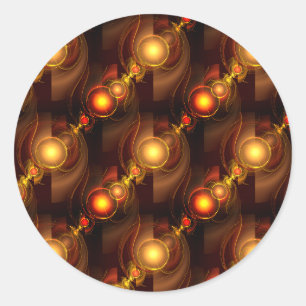 Gold Modern Boho Elegant Abstract Art Pattern #501 Classic Round Sticker