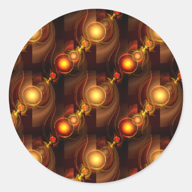 Gold Modern Boho Elegant Abstract Art Pattern #501 Classic Round Sticker (Front)