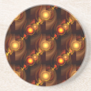 Gold Modern Boho Elegant Abstract Art Pattern #501 Coaster