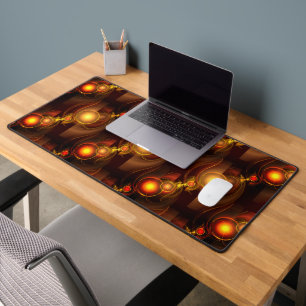 Gold Modern Boho Elegant Abstract Art Pattern #501 Desk Mat