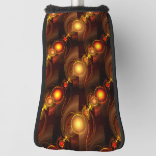 Gold Modern Boho Elegant Abstract Art Pattern #501 Golf Head Cover