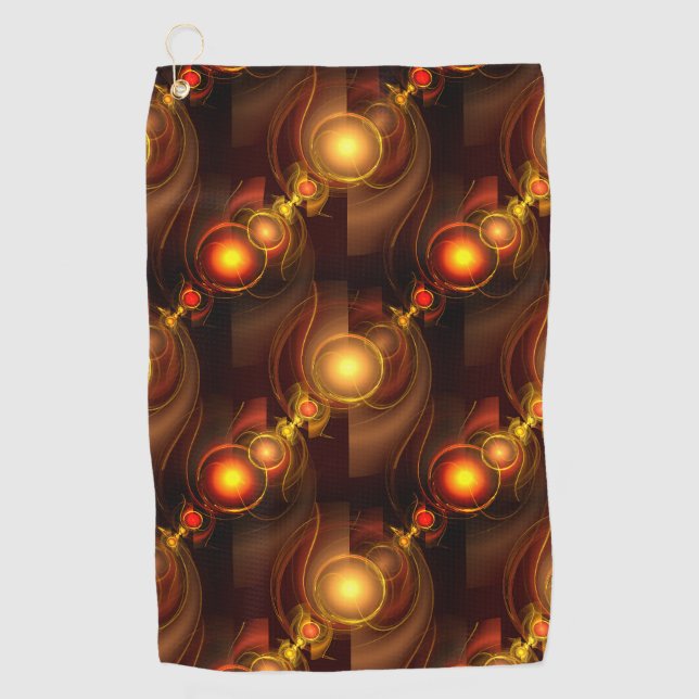 Gold Modern Boho Elegant Abstract Art Pattern #501 Golf Towel (Front)