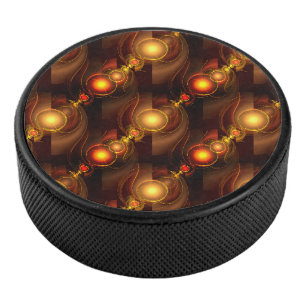 Gold Modern Boho Elegant Abstract Art Pattern #501 Hockey Puck