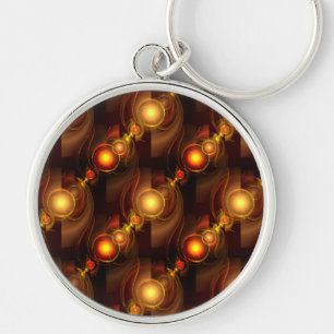 Gold Modern Boho Elegant Abstract Art Pattern #501 Key Ring