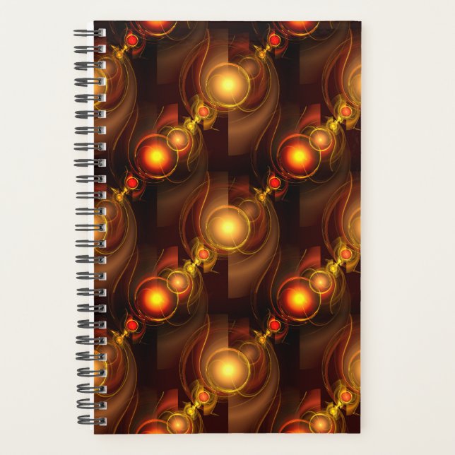 Gold Modern Boho Elegant Abstract Art Pattern #501 Planner (Front)