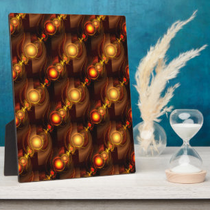 Gold Modern Boho Elegant Abstract Art Pattern #501 Plaque