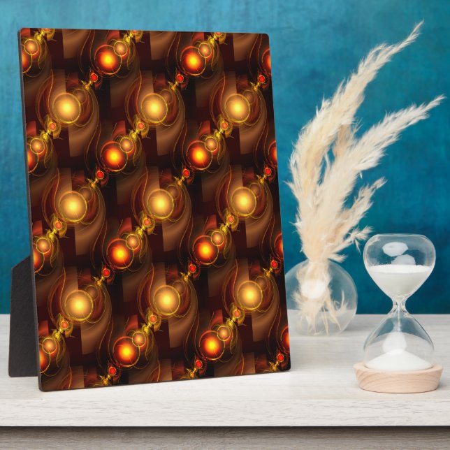 Gold Modern Boho Elegant Abstract Art Pattern #501 Plaque (Side)
