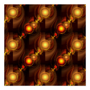 Gold Modern Boho Elegant Abstract Art Pattern #501 Poster