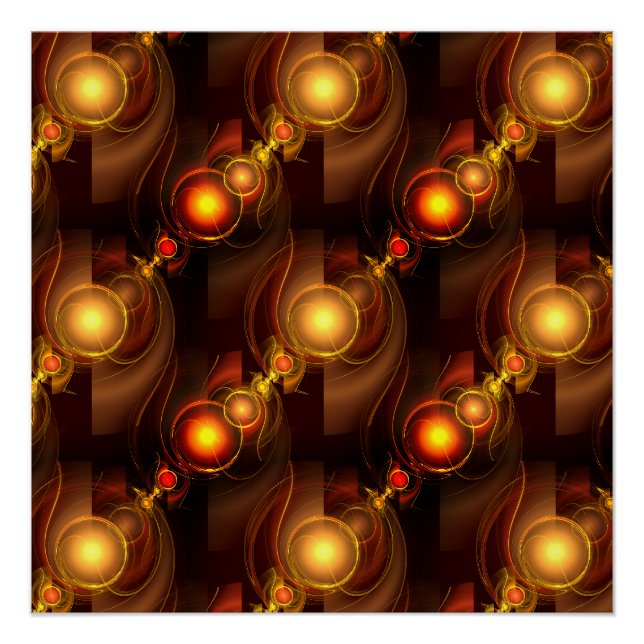 Gold Modern Boho Elegant Abstract Art Pattern #501 Poster (Front)