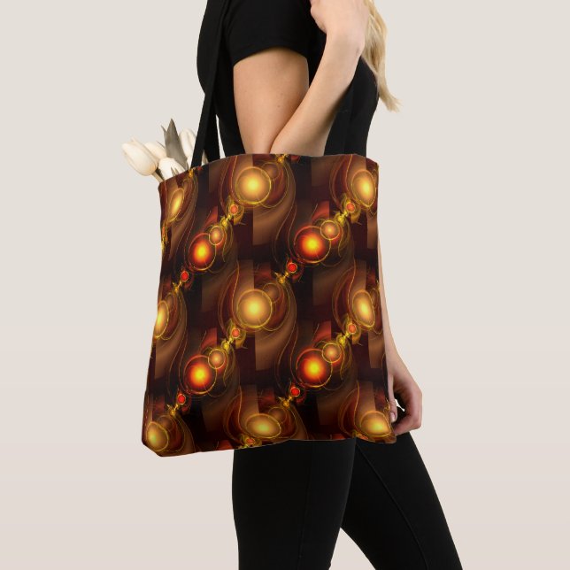 Gold Modern Boho Elegant Abstract Art Pattern #501 Tote Bag (Close Up)
