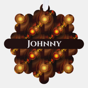 Gold Modern Boho Elegant Abstract Art Pattern #501 Tree Decoration Card