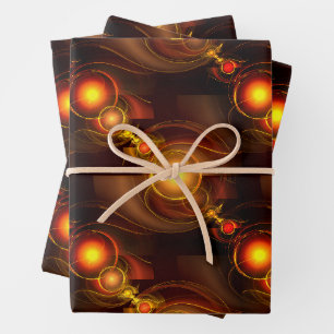 Gold Modern Boho Elegant Abstract Art Pattern #501 Wrapping Paper Sheet
