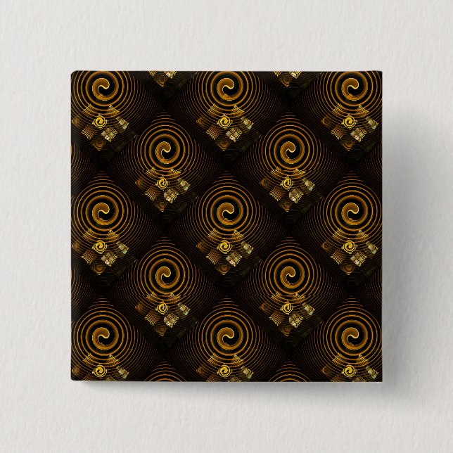 Gold Modern Boho Elegant Abstract Art Pattern #502 15 Cm Square Badge (Front)