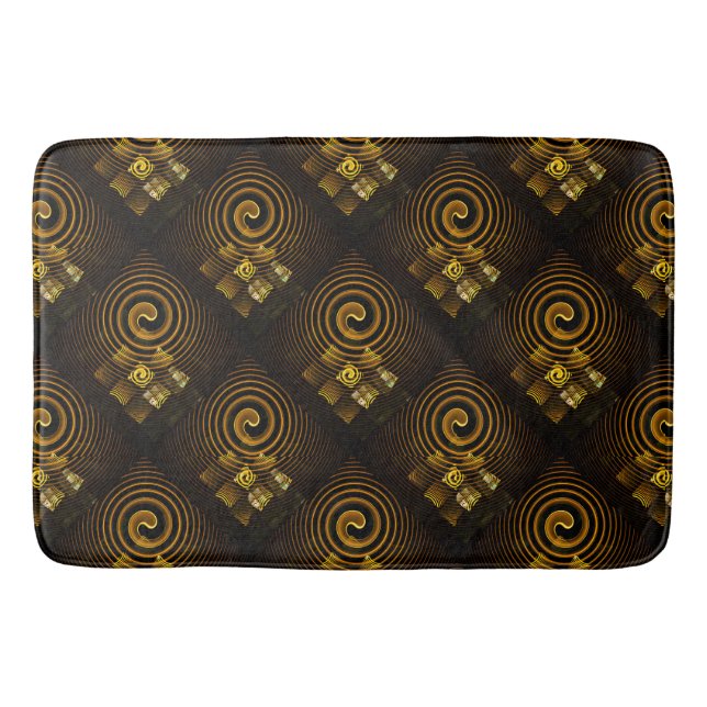 Gold Modern Boho Elegant Abstract Art Pattern #502 Bath Mat (Front)