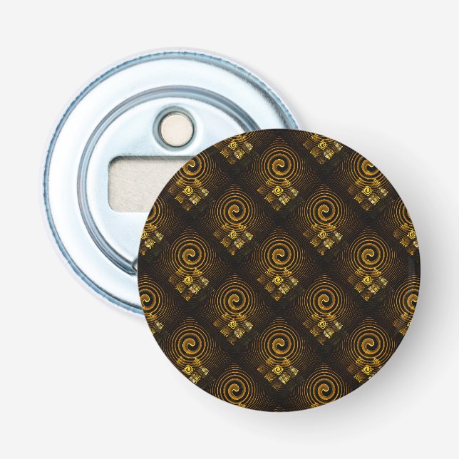 Gold Modern Boho Elegant Abstract Art Pattern #502 Bottle Opener (Front)