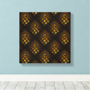 Gold Modern Boho Elegant Abstract Art Pattern #502 Canvas Print
