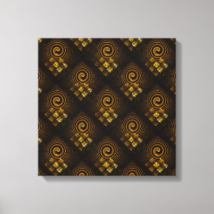 Gold Modern Boho Elegant Abstract Art Pattern #502 Canvas Print