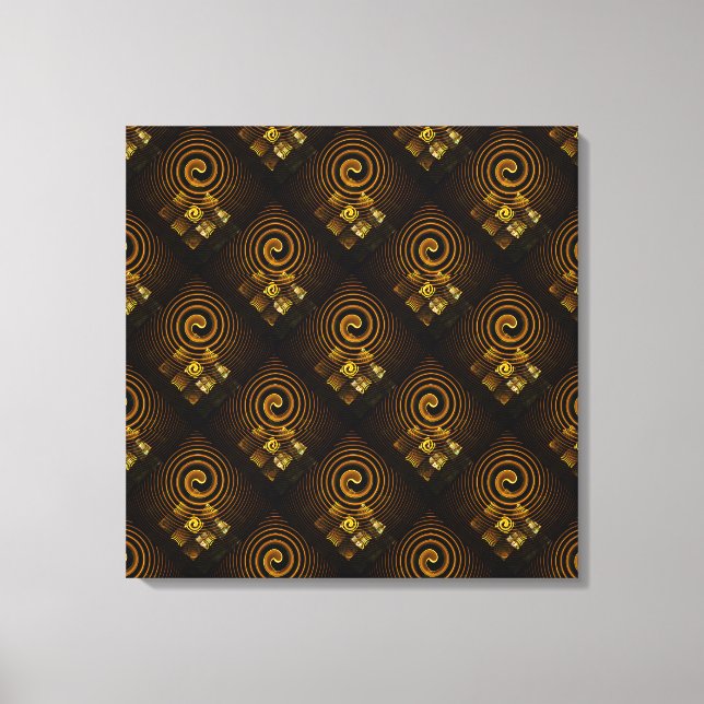 Gold Modern Boho Elegant Abstract Art Pattern #502 Canvas Print (Front)
