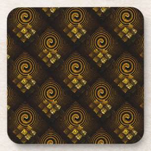 Gold Modern Boho Elegant Abstract Art Pattern #502 Coaster