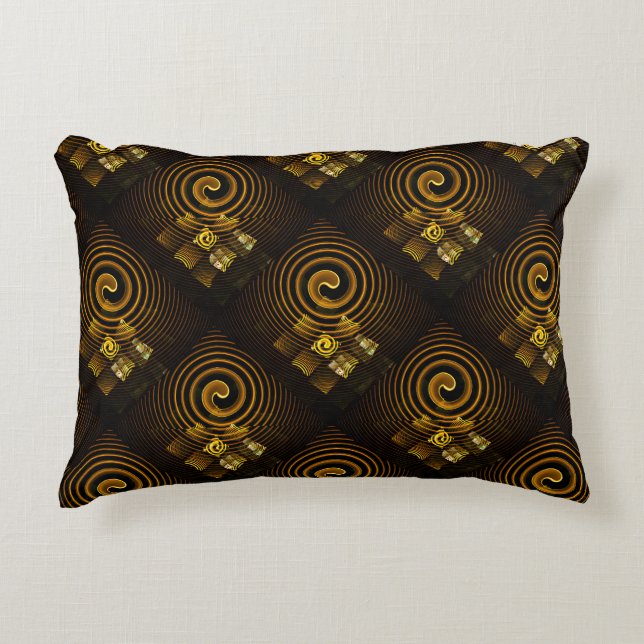 Gold Modern Boho Elegant Abstract Art Pattern #502 Decorative Cushion (Front)
