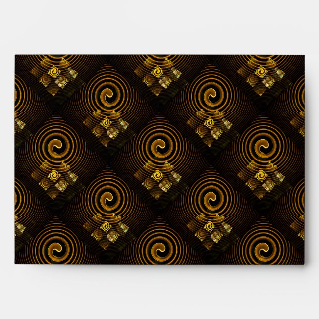Gold Modern Boho Elegant Abstract Art Pattern #502 Envelope (Front)
