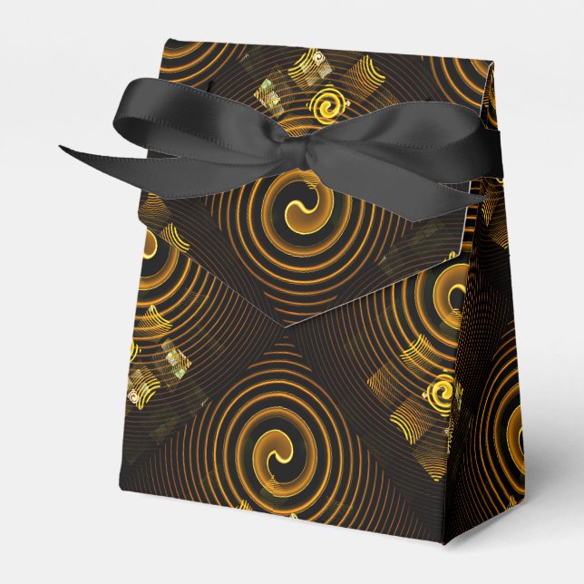 Gold Modern Boho Elegant Abstract Art Pattern #502 Favour Box (Front Side)