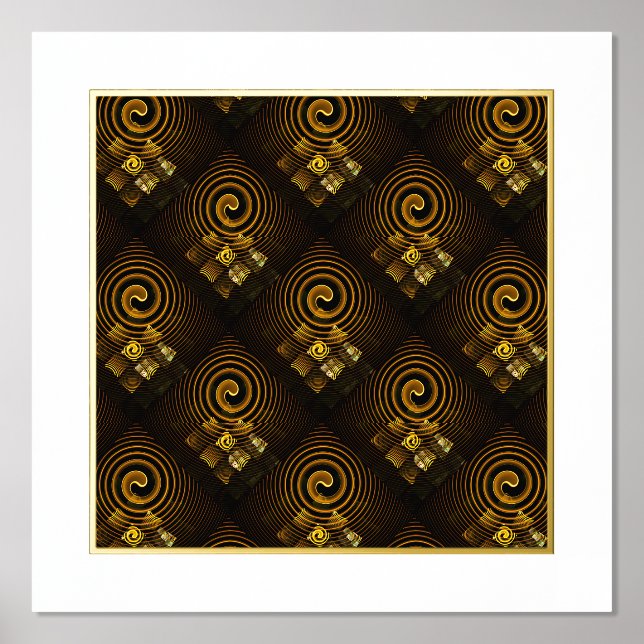 Gold Modern Boho Elegant Abstract Art Pattern #502 Foil Prints (Front)