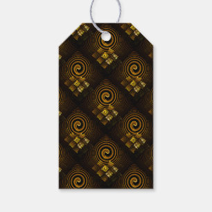 Gold Modern Boho Elegant Abstract Art Pattern #502 Gift Tags