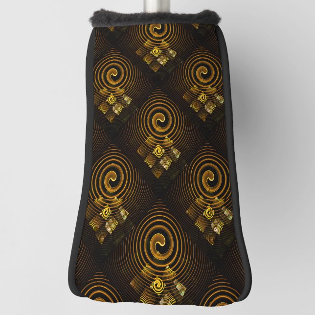 Gold Modern Boho Elegant Abstract Art Pattern #502 Golf Head Cover (Rotate 90)