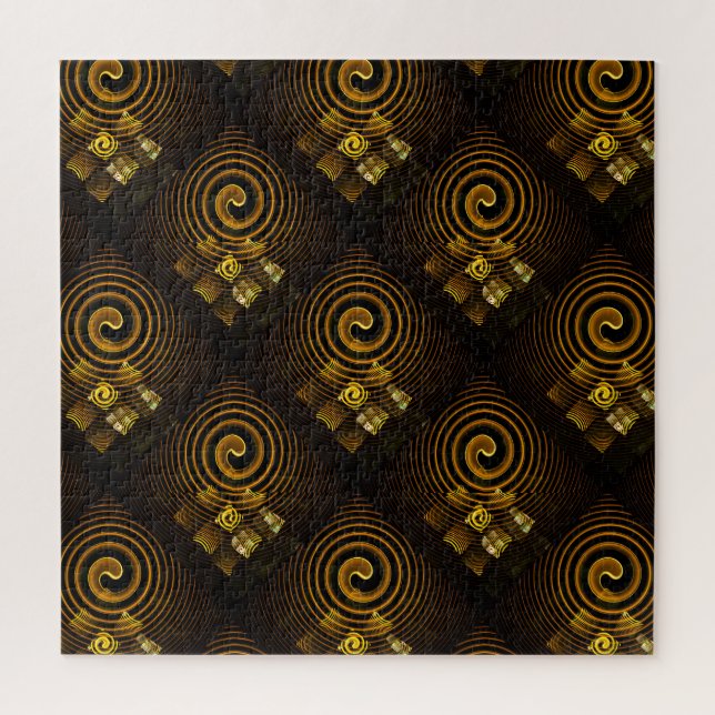 Gold Modern Boho Elegant Abstract Art Pattern #502 Jigsaw Puzzle (Vertical)