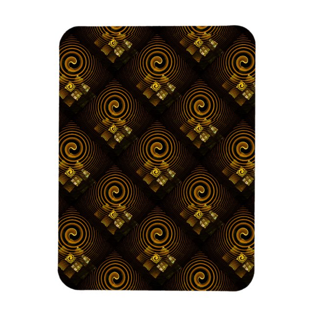 Gold Modern Boho Elegant Abstract Art Pattern #502 Magnet (Vertical)