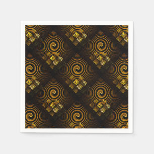 Gold Modern Boho Elegant Abstract Art Pattern #502 Napkin