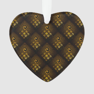 Gold Modern Boho Elegant Abstract Art Pattern #502 Ornament