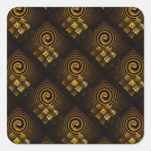 Gold Modern Boho Elegant Abstract Art Pattern #502 Square Sticker