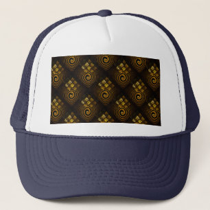 Gold Modern Boho Elegant Abstract Art Pattern #502 Trucker Hat
