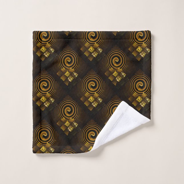 Gold Modern Boho Elegant Abstract Art Pattern #502 Wash Cloth (Wash Cloth)