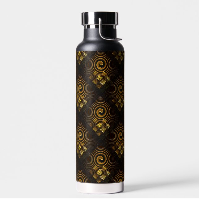 Gold Modern Boho Elegant Abstract Art Pattern #502 Water Bottle (Left)