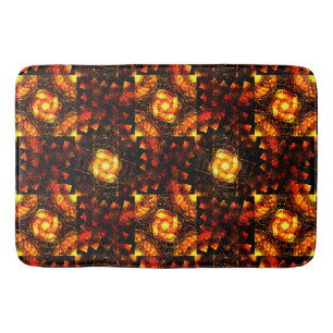 Gold Modern Boho Elegant Abstract Art Pattern #506 Bath Mat