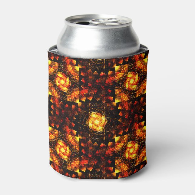 Gold Modern Boho Elegant Abstract Art Pattern #506 Can Cooler (Can Front)
