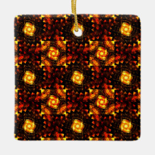 Gold Modern Boho Elegant Abstract Art Pattern #506 Ceramic Ornament