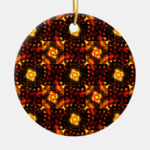 Gold Modern Boho Elegant Abstract Art Pattern #506 Ceramic Tree Decoration