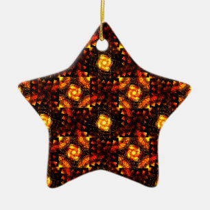 Gold Modern Boho Elegant Abstract Art Pattern #506 Ceramic Tree Decoration