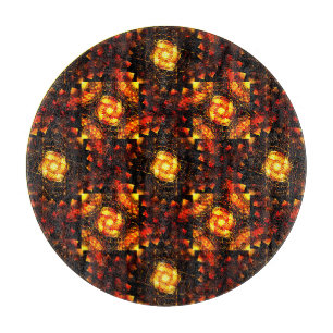 Gold Modern Boho Elegant Abstract Art Pattern #506 Cutting Board